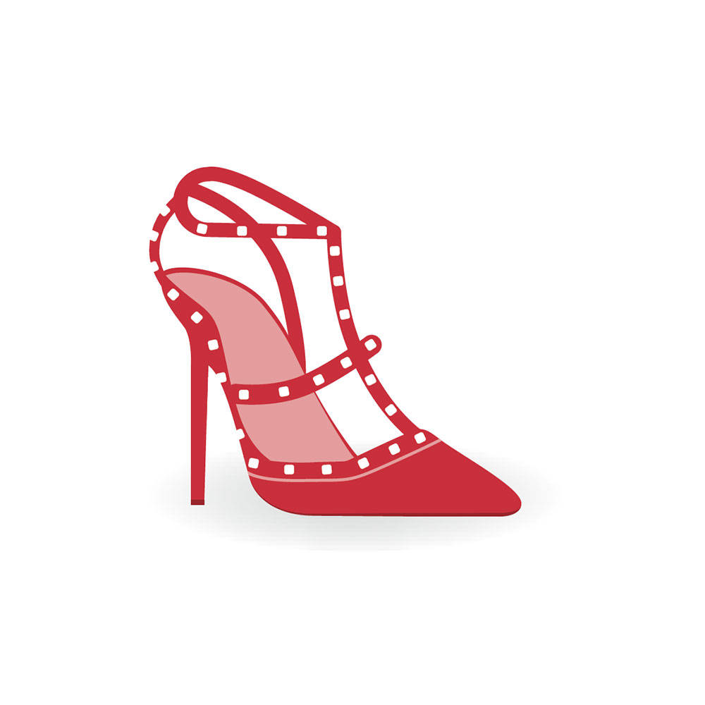 Valentino Rockstud two strap heel featured in Haper's Bazaar emojis, Feb 2014, @http://www.harpersbazaar.com